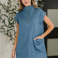Easy Hustle High Neck Dress in Dusty Blue