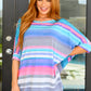 Essential Blouse in Teal and Grey Multi Stripe