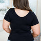 Everyday Scoop Neck Short Sleeve Top in Black