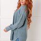 Everything Layer Waffle Knit Open Front Cardigan in Blue Grey
