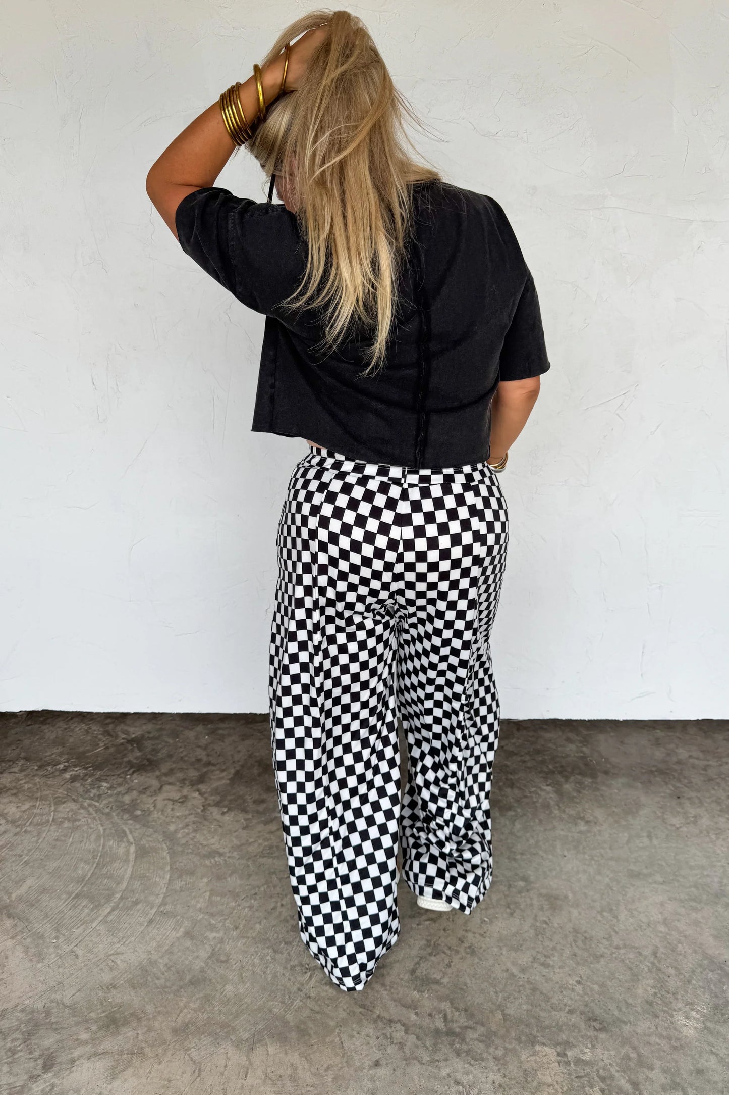 PREORDER: Haddie Wide Leg Checker Pants