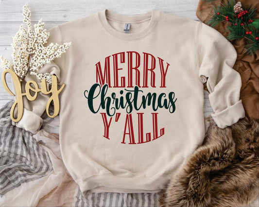 RTS Merry Christmas Y’all Sweatshirt