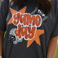 Orange Game Day Checkered Stars Tee