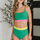 Fiji Color Block Swim Top