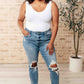 Frankie High Waist Distressed Boyfriend Jeans