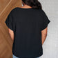 Frequently Asked Questions V-Neck Top in Black