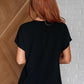 Frequently Asked Questions V-Neck Top in Black