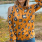 Leopard Print Cold Shoulder Hoodie Top