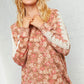 Cashmere Feel Brushed Sweater Floral Hoodie