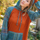 Rust Cashmere Feel Plaid Raglan Hoodie