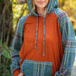 Rust Cashmere Feel Plaid Raglan Hoodie