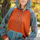 Rust Cashmere Feel Plaid Raglan Hoodie