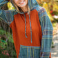 Rust Cashmere Feel Plaid Raglan Hoodie