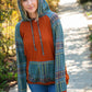 Rust Cashmere Feel Plaid Raglan Hoodie