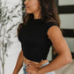 Halfway to Heaven Cropped Top in Black