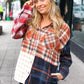 Catch Glances Muticolor Plaid Color Block Snap Button Shacket