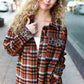 Put Together Rust Plaid & Animal Print Button Down Jacket