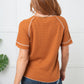 Heartbreaker Waffle Knit Tee in Chestnut