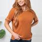 Heartbreaker Waffle Knit Tee in Chestnut