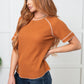 Heartbreaker Waffle Knit Tee in Chestnut