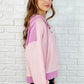 Here for Now Color Block Hoodie in Pink