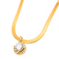 Here to Shine Gold Plated Necklace in White