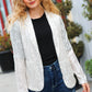 Be Your Own Star Silver Sequin Open Blazer