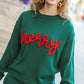 Be Merry Hunter Green Pop Up Lurex Sweater