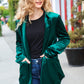 Dazzling Hunter Green Velvet Lapel Blazer