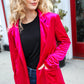 Dazzling Magenta Velvet Lapel Blazer