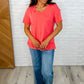 I Don't Have to Choose V-Neck Tee in Hot Coral