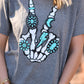 Western Skelly Peace Hand Tee