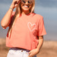 **ON SALE** RTS Dear Person Tee- BRIGHT SALMON / White Ink