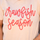 Crawfish Season Faux Tinsel tee