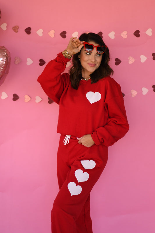 Love Day Heart Sweat Set - Pieces Sold Individually