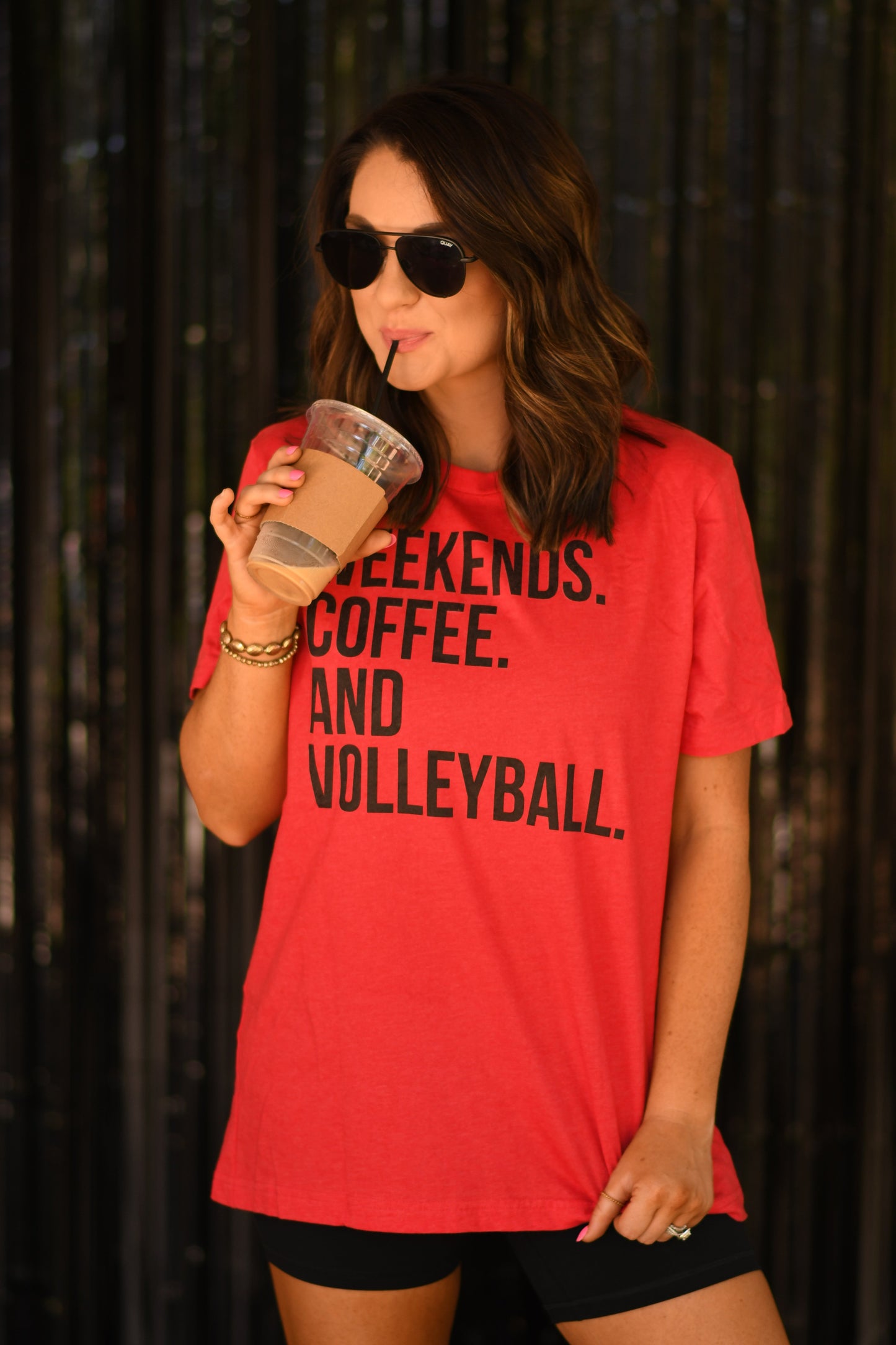 Weekends Coffee And Volleyball Pick Your Color Tee