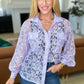 Stick Together Lace Button Up in Lavender