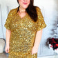 New Year Diva Dolman Gold Sequined Lined Babydoll Dress