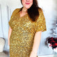 New Year Diva Dolman Gold Sequined Lined Babydoll Dress