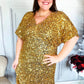 New Year Diva Dolman Gold Sequined Lined Babydoll Dress