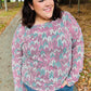 Magenta & Teal Vintage Two Tone Knit Top