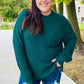 Classy Chic Hunter Green Mock Neck Chest Pocket Knit Sweater