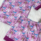 Purple & Pink First Princess Short Sleeve Loungewear Set