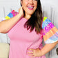 Stand Out Pink Rainbow Sequin Puff Sleeve Top