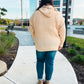 The Perfect Day Oatmeal Notched Neck Contrast Stitch Knit Hoodie