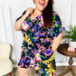 Live For Today Black Floral Surplice Woven Romper