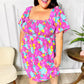 Vacay Vibes Fuchsia Floral Print Fit & Flare Smocked Dress