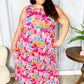 Hello Beautiful Fuchsia Abstract Floral Fit & Flare Maxi Dress