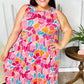 Hello Beautiful Fuchsia Abstract Floral Fit & Flare Maxi Dress