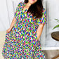 All For You Navy Multicolor Abstract Print Smocked Waist Maxi Dress